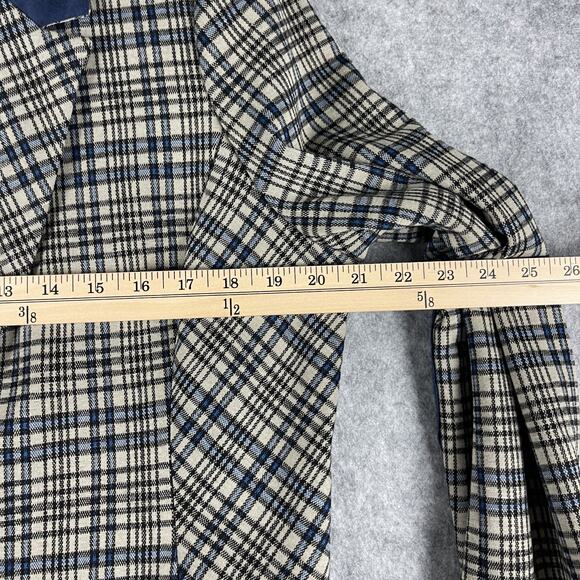 Susan Graver Tailored Jacquard Knit Blazer Women Medium Plaid Elbow Patch Career - Picture 9 of 16
